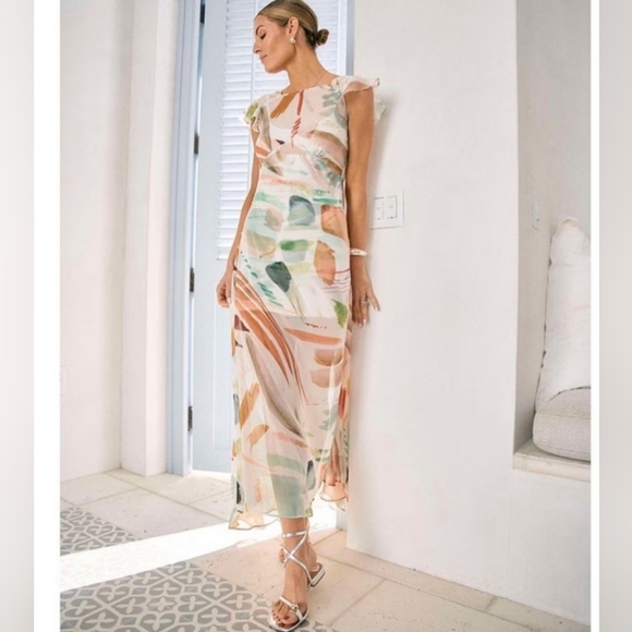 Antonio Melanix M.G. Style Mal Paint Streak Maxi Dress - Picture 1 of 12
